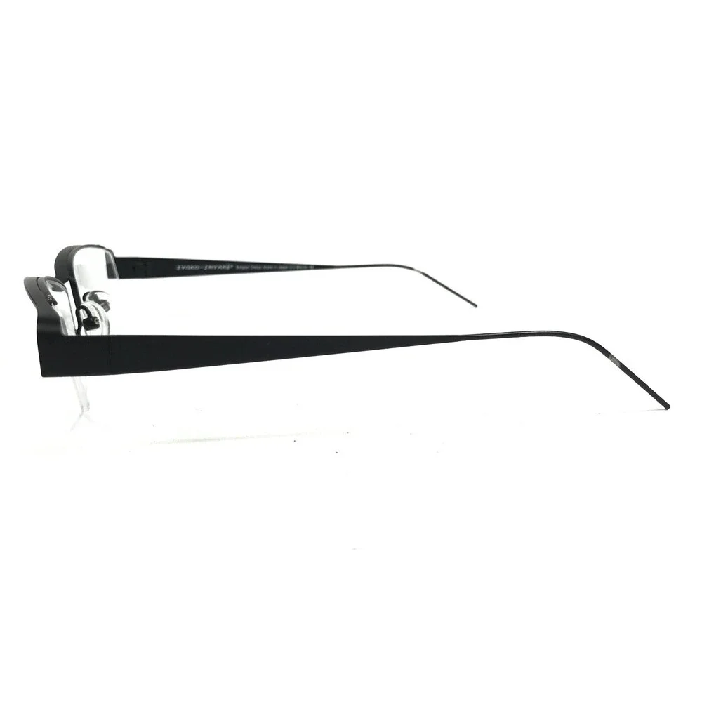 Iyoko-Inyake Eyeglasses Frames IY574 Col.8 Black Rectangular Half Rim 51-19-140